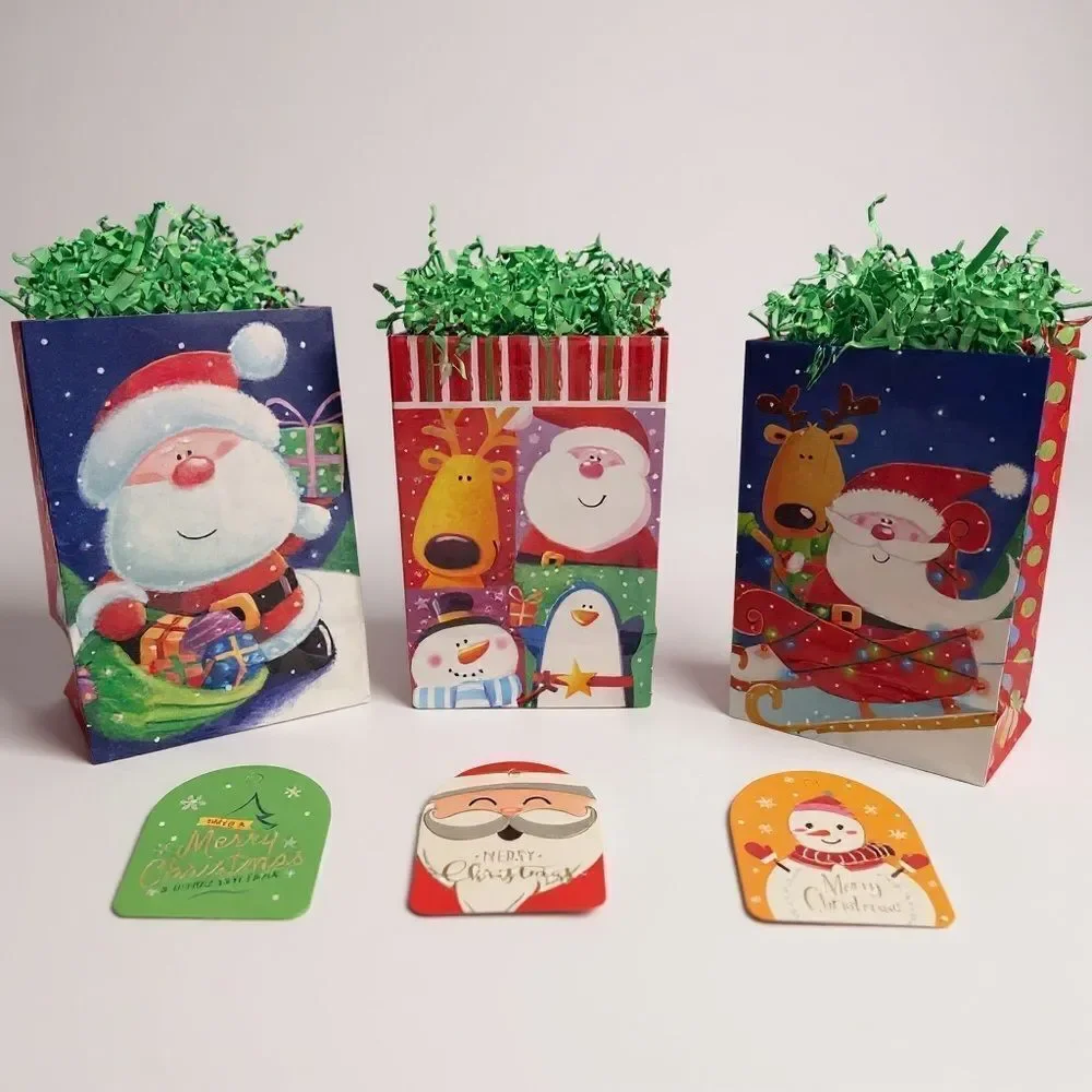 W3. Festive Christmas Gift Bags Set